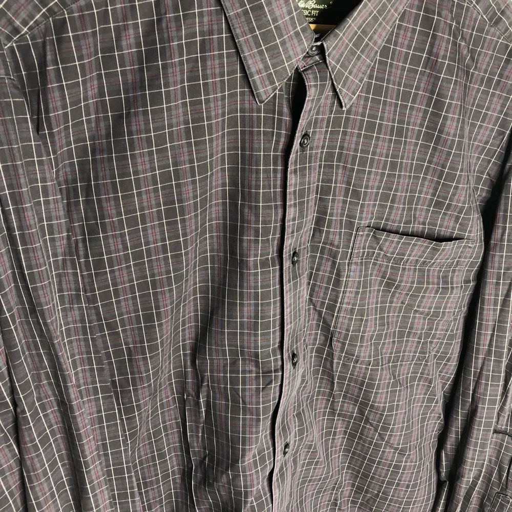 EDDIE BAUER Mens Classic Fit Wrinkle Resistant Button Front Shirt Size 2XL